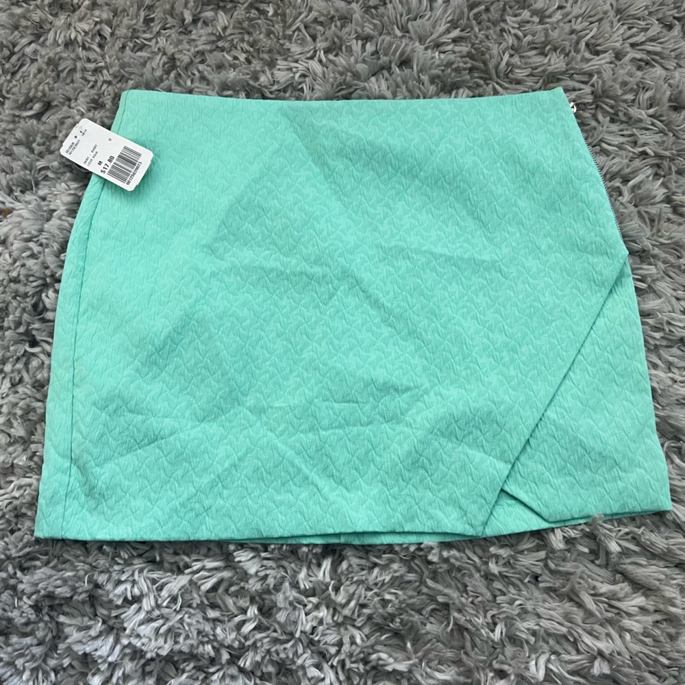 Super Sexy mint green zippered mini skirt
